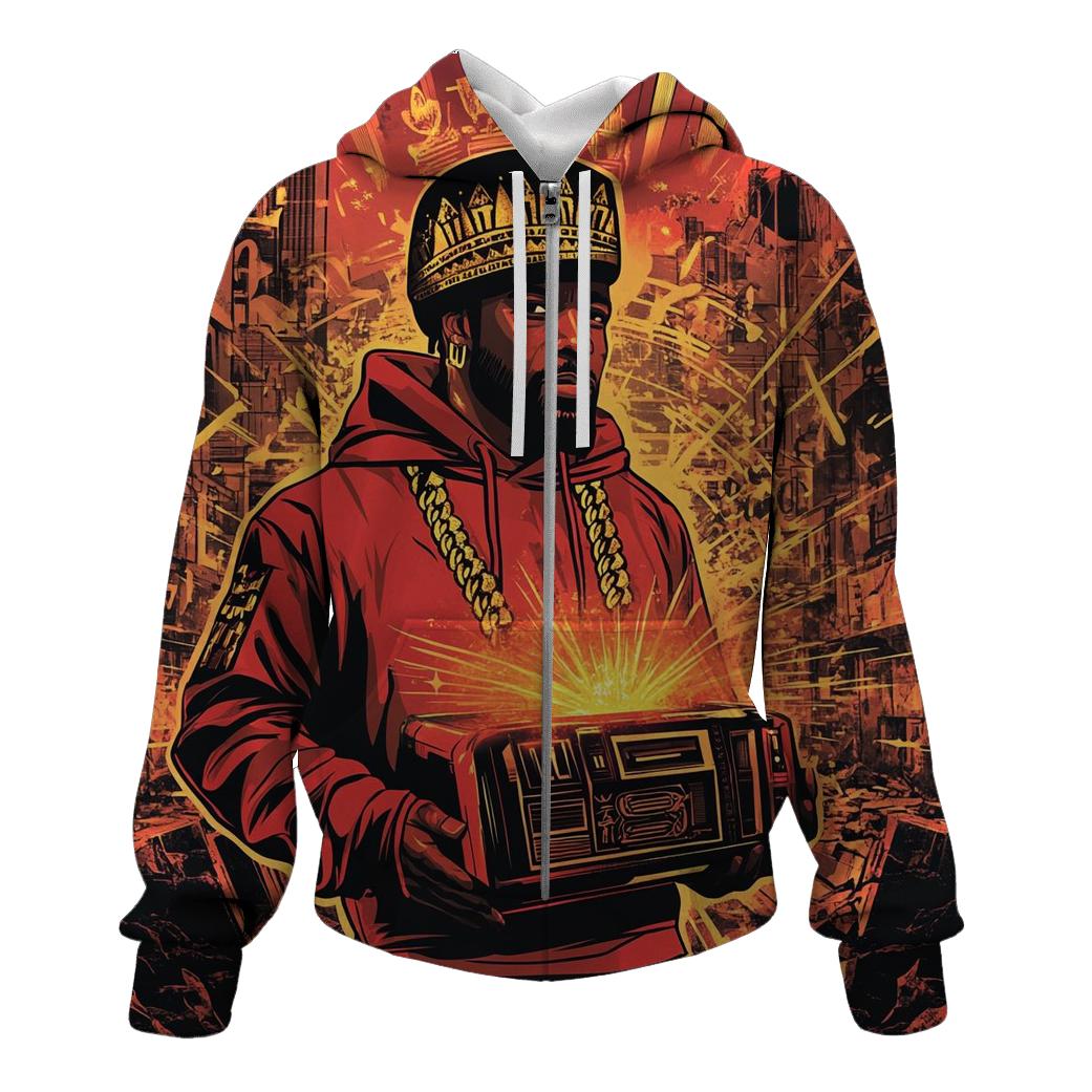 Boom Box Pharaoh printed hoodies