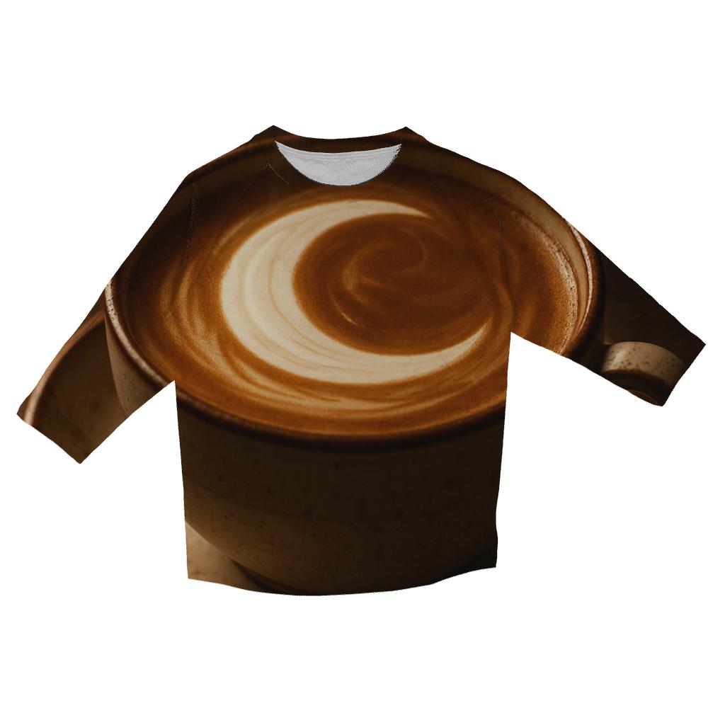 Latte Moon Swirl printed three quarter sleeve shirts