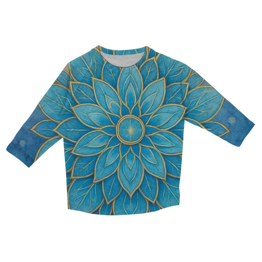 Luminous Mandala Garden printed three quarter sleeve shirts