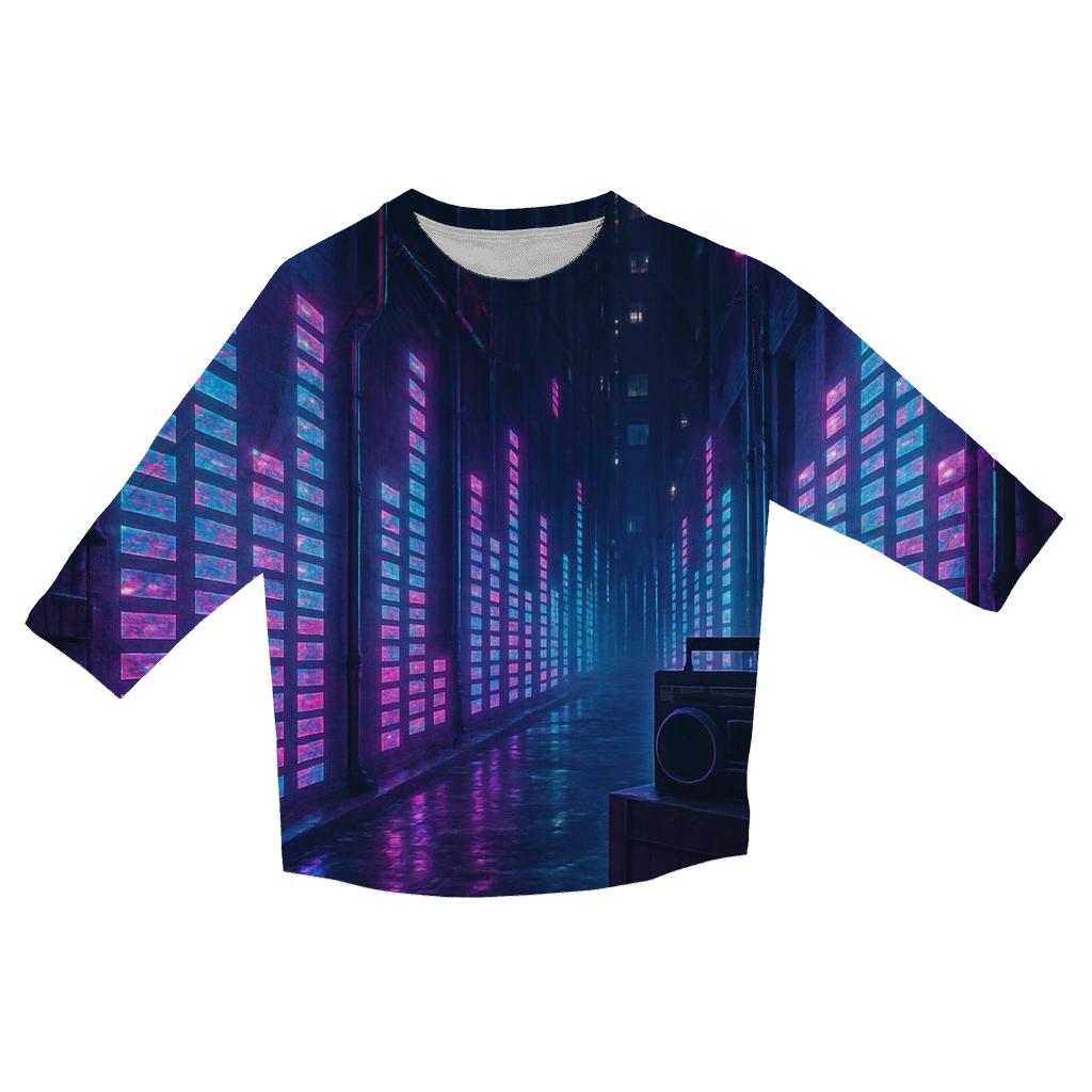 Neon Equalizer Alley cotton quarter sleeve shirts