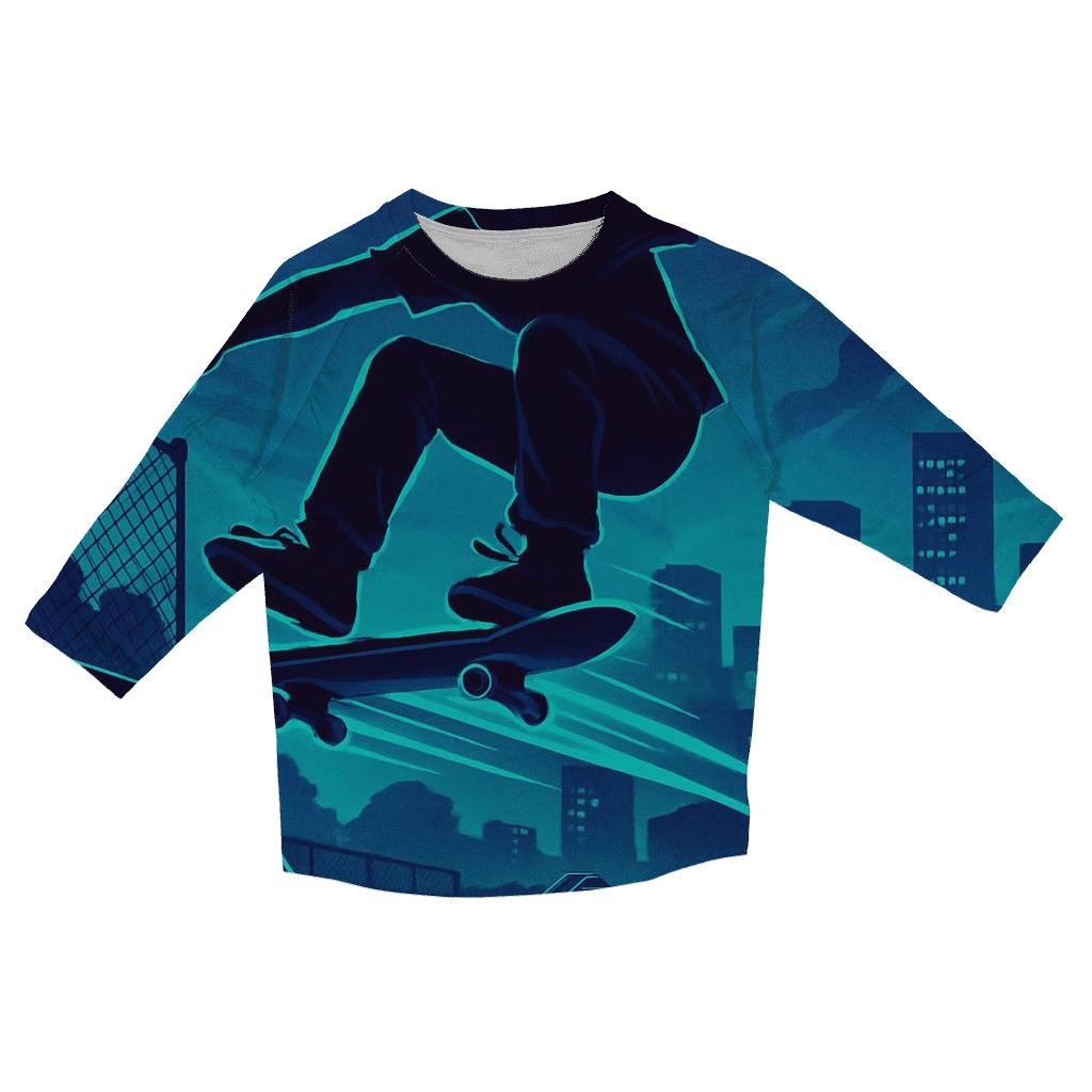 Night Skate Park casual three quarter sleeve shirts