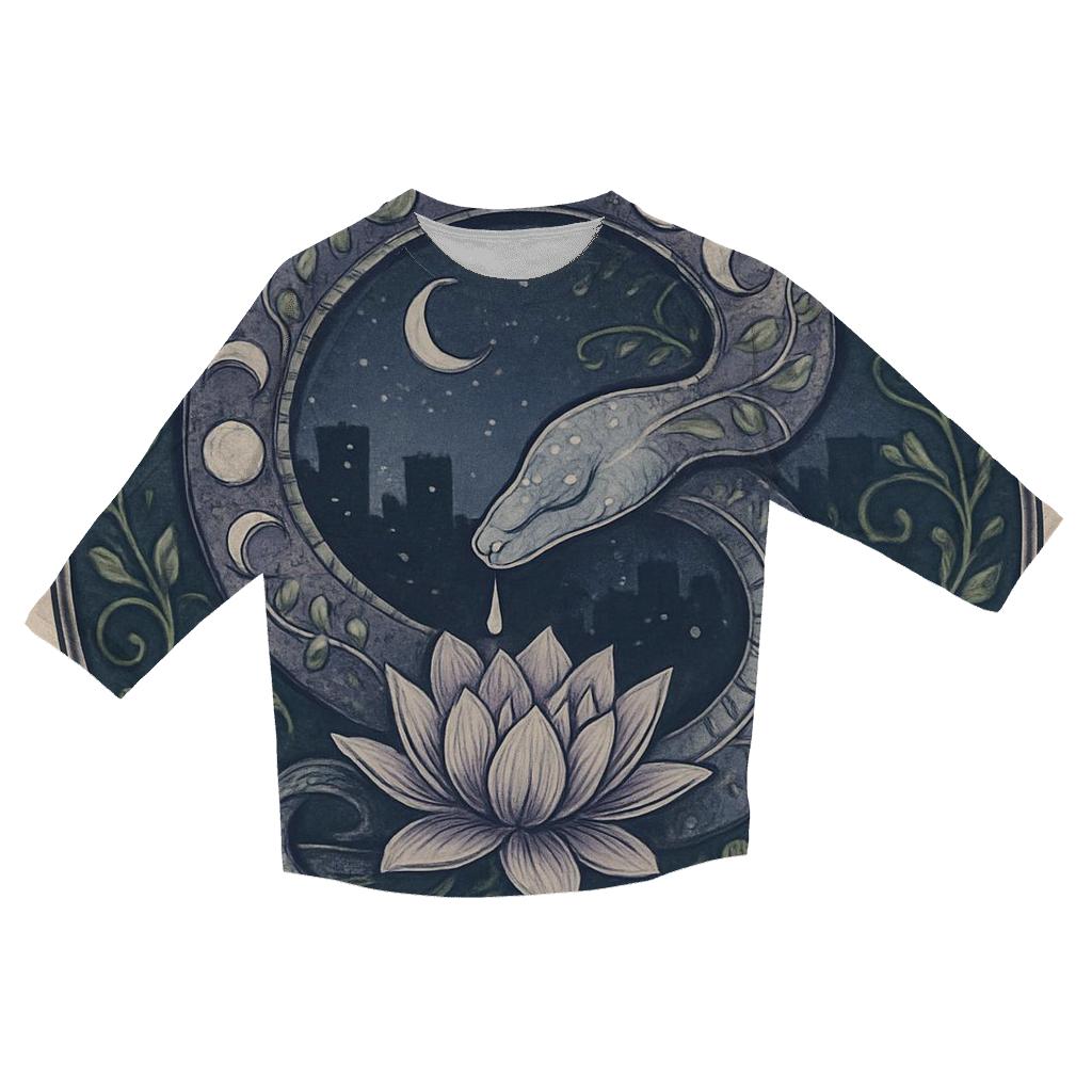 Lunar Garden Ouroboros stylish quarter sleeve tops