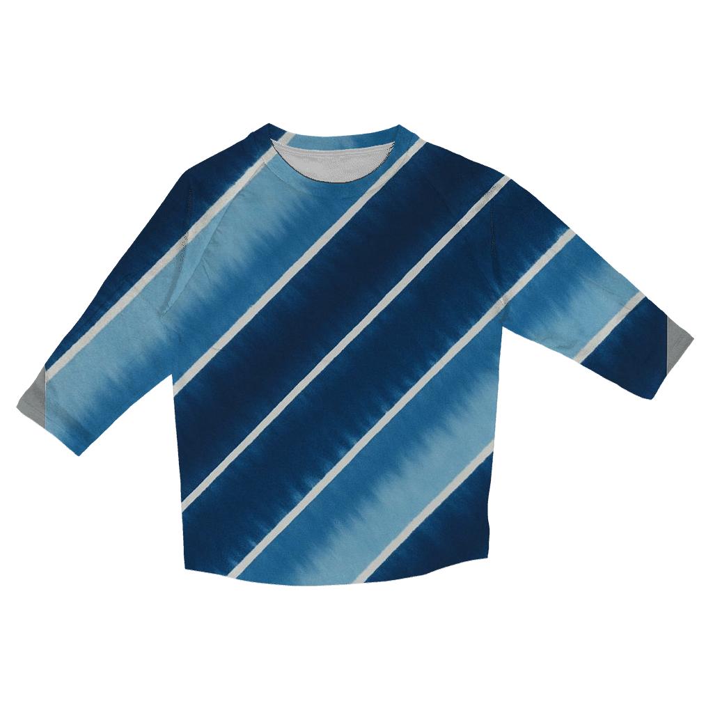 Indigo Arashi Diagonals trendy 3/4 sleeve tops