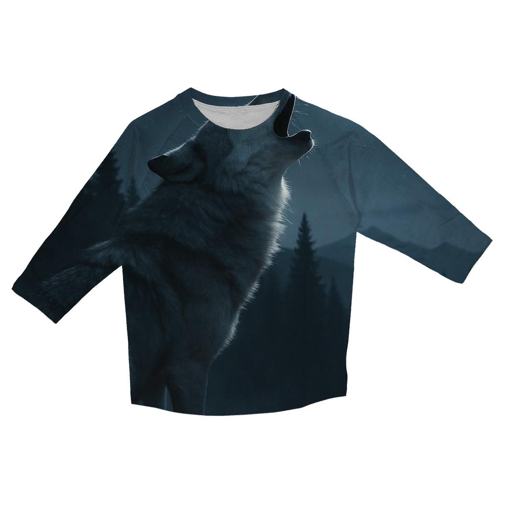Night Howl Over Pine Ridge cotton quarter sleeve shirts
