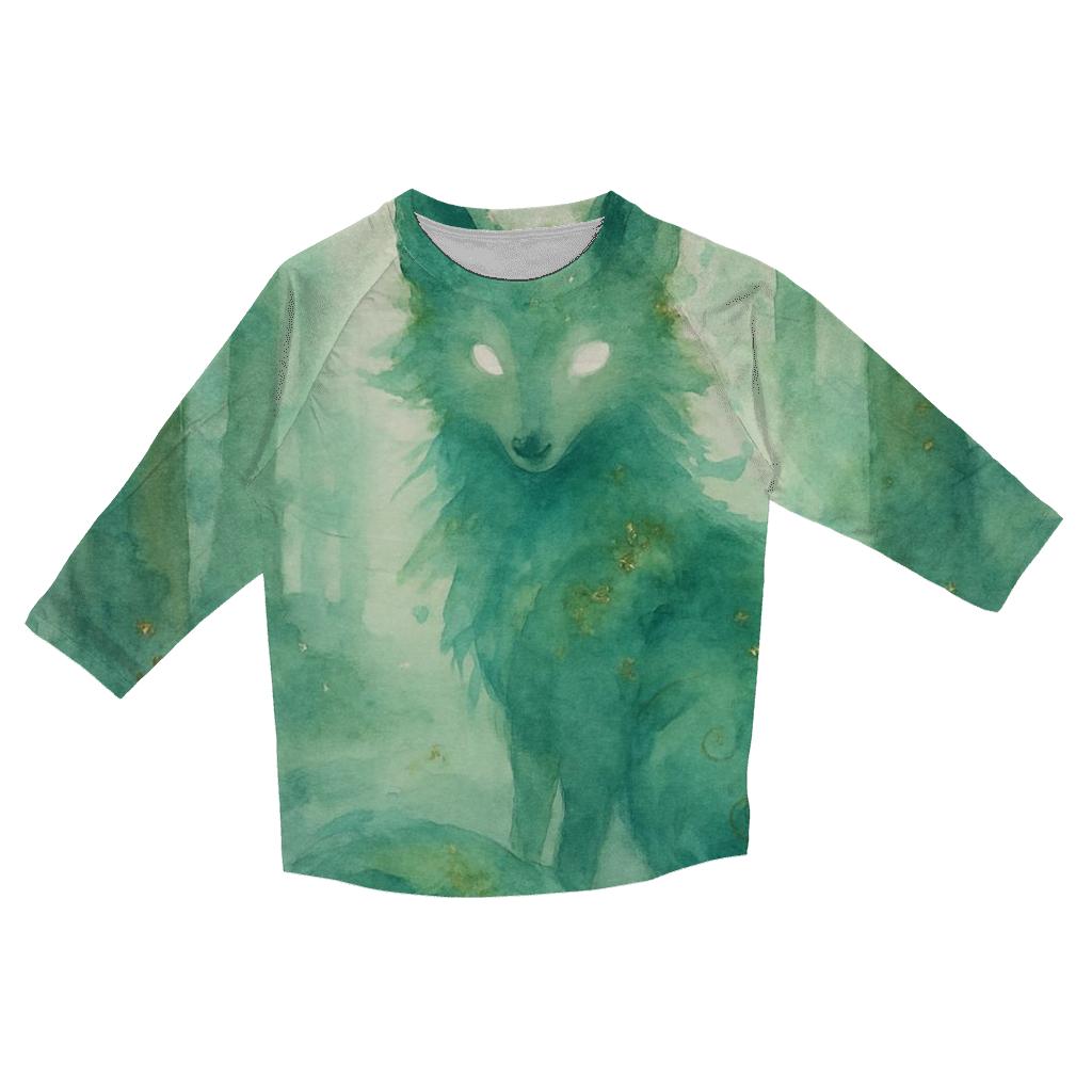 Mystical Forest Spirit printed three quarter sleeve shirts