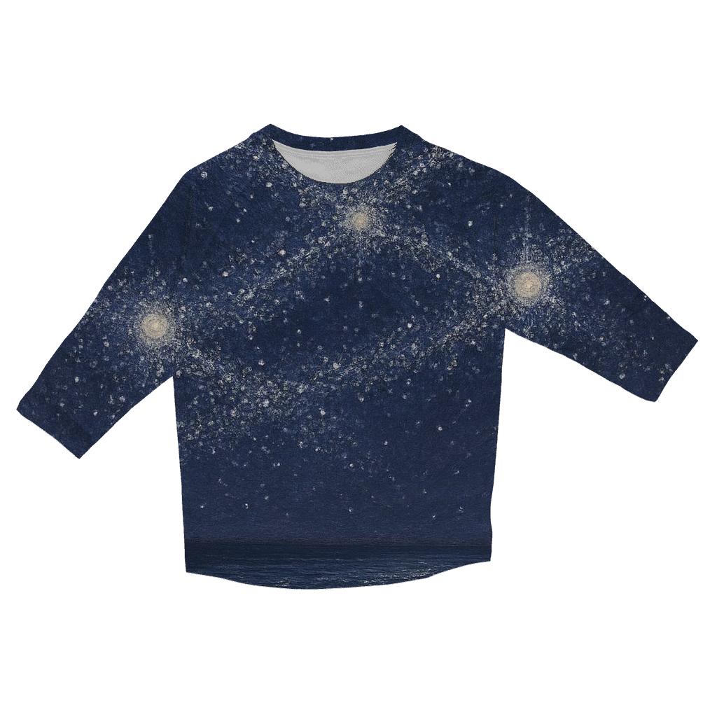 Midnight Starlace casual three quarter sleeve shirts