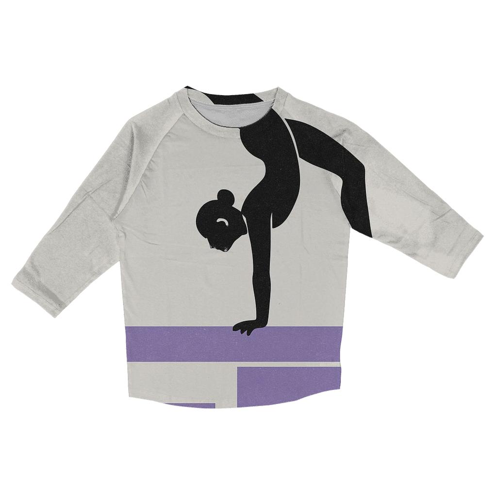 Gymnastics Geometry printed three quarter sleeve shirts
