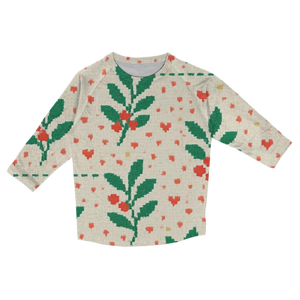 Merry Mistletoe Confetti Design designer 3/4 sleeve blouses