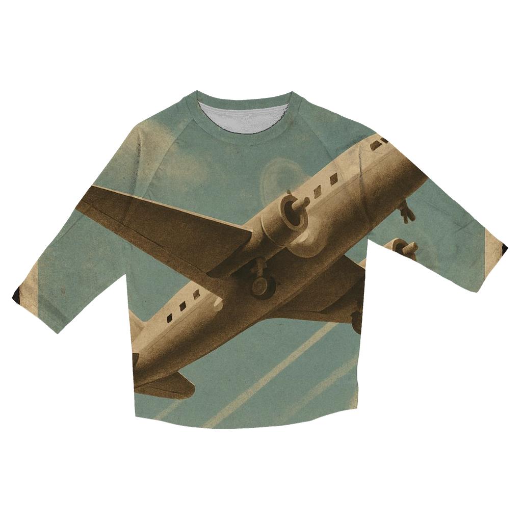 Vintage Airline Travel Poster stylish quarter sleeve tops