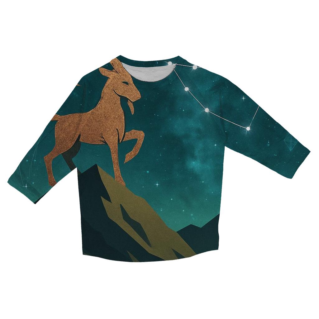 Capricorn Mountain Goat Nebula custom 3/4 sleeve shirts