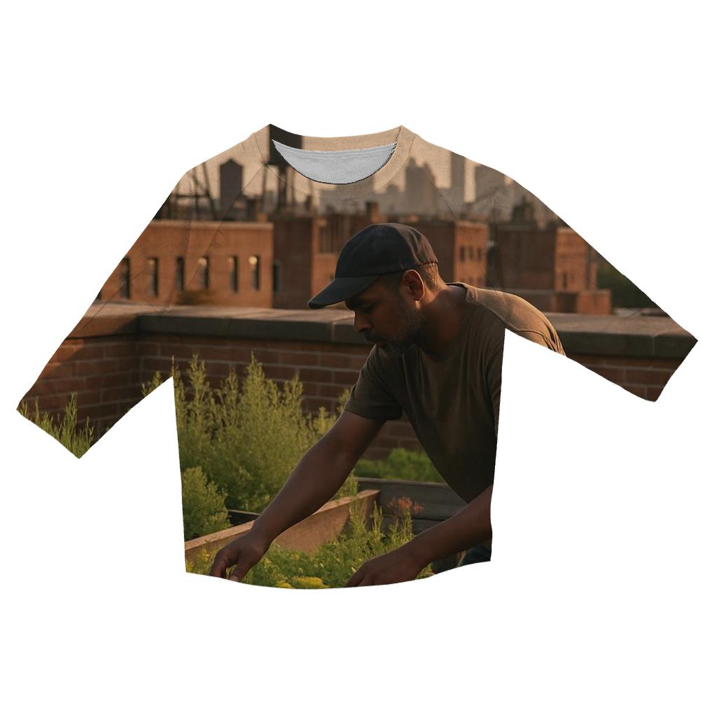 Harlem Rooftop Garden Overlook trendy 3/4 sleeve tops