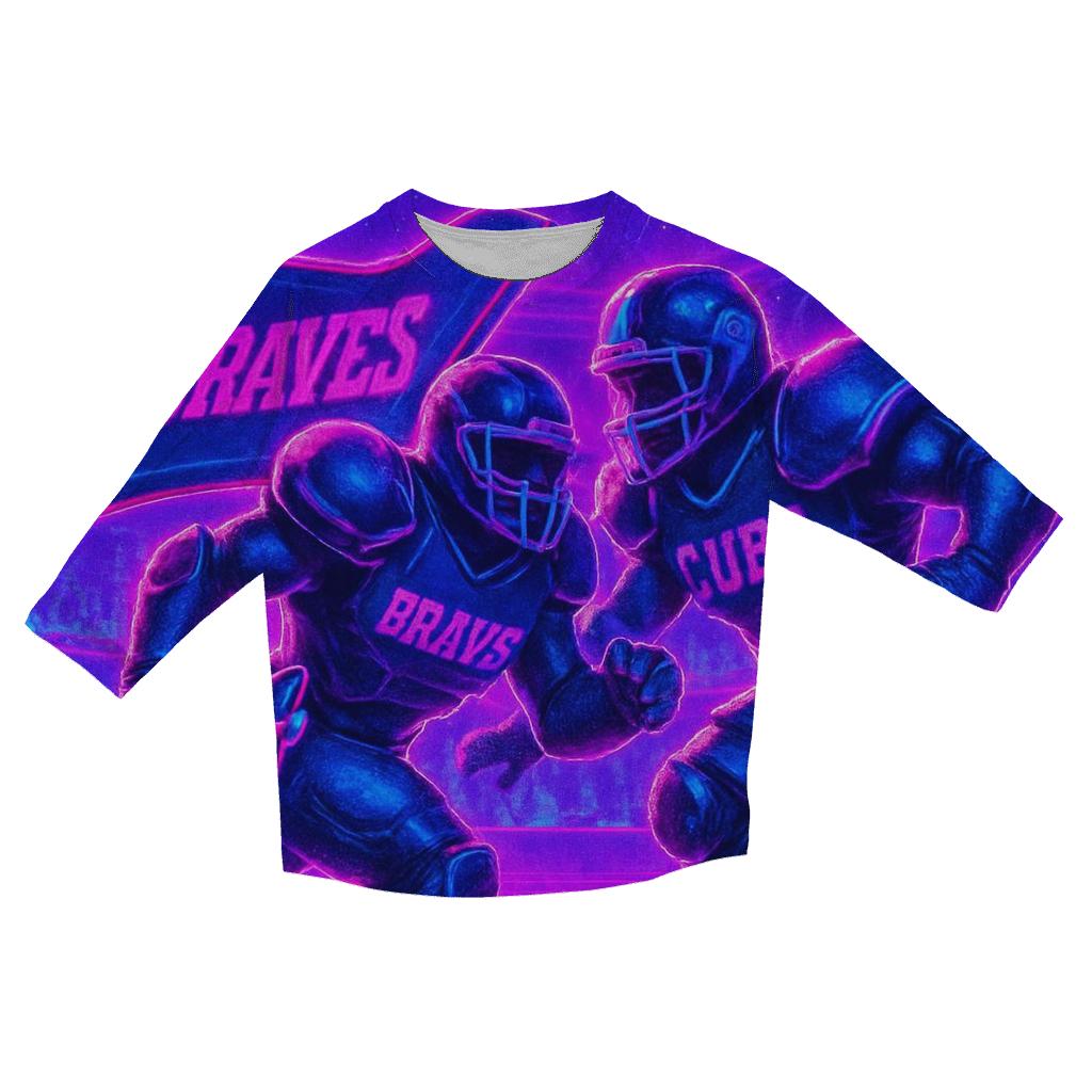 Neon Coliseum Clash designer 3/4 sleeve blouses