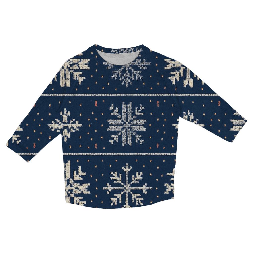 Festive Snowflake Brickwork Design personalized 3/4 sleeve tees