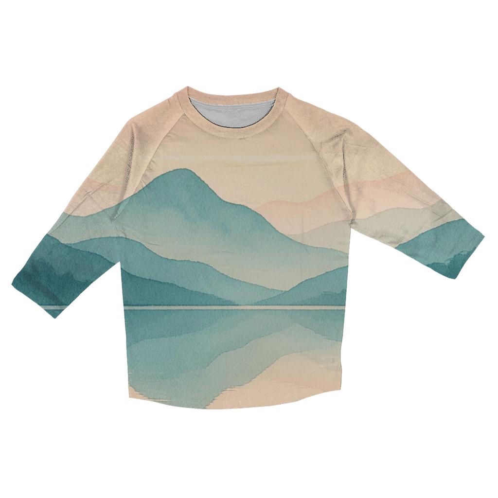 Dawn Reflection Mountains casual three quarter sleeve shirts