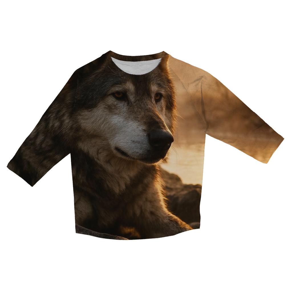 Elder Wolf Resting By Hot Spring trendy 3/4 sleeve tops