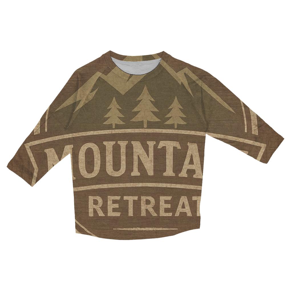Rustic Mountain Lodge Badge designer 3/4 sleeve blouses