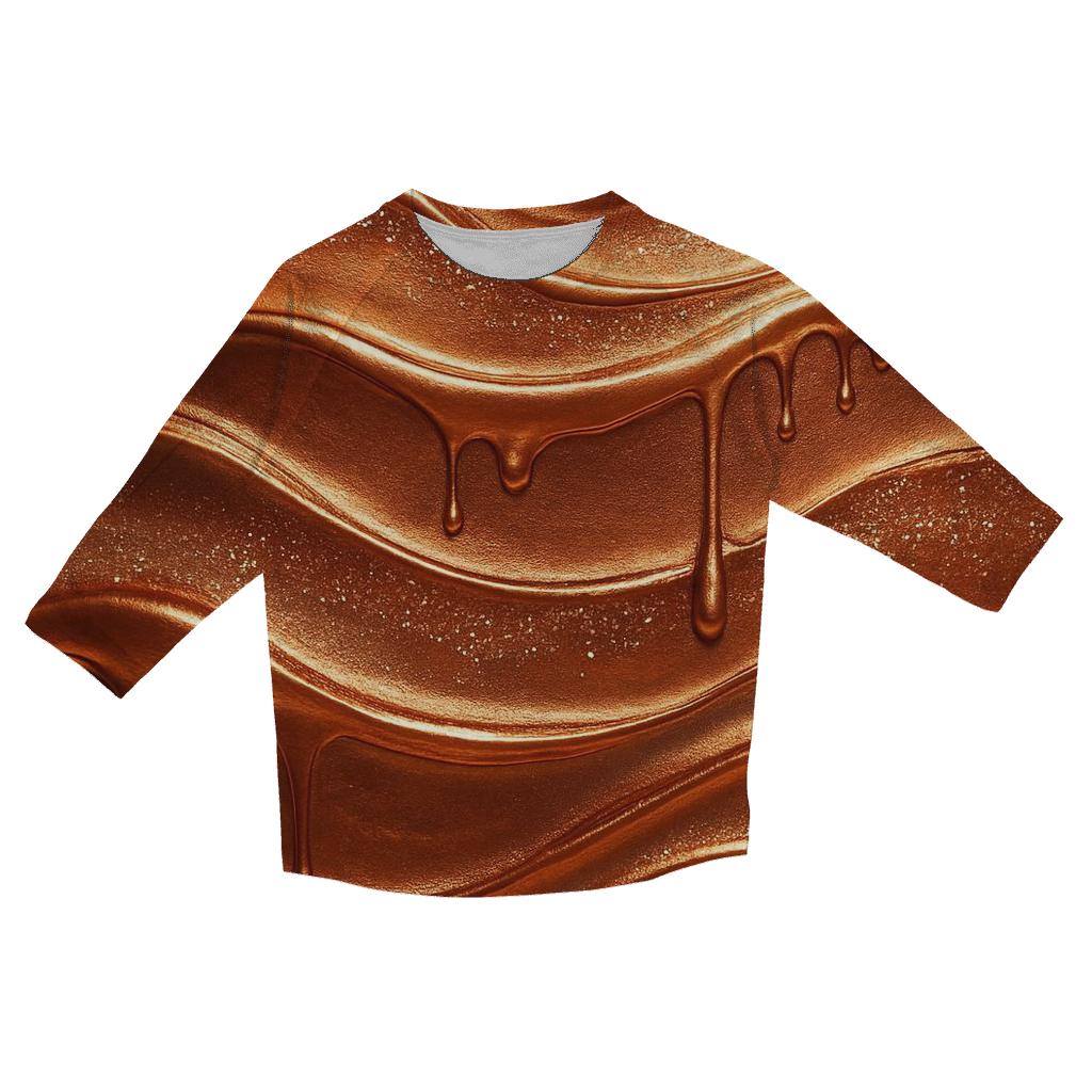 Copper Ripple Luster trendy 3/4 sleeve tops