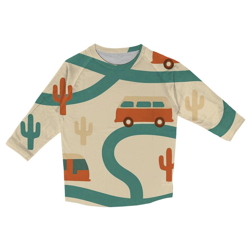 Retro Road Trip Map personalized 3/4 sleeve tees