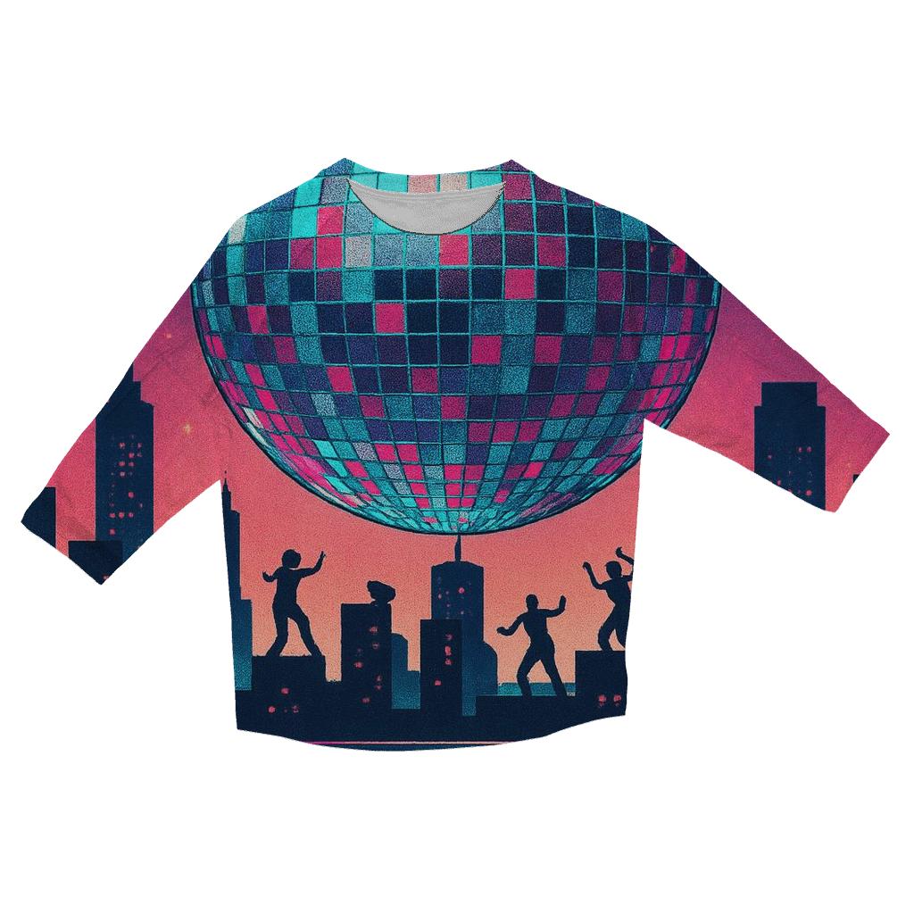 Disco Dot Skyline printed three quarter sleeve shirts