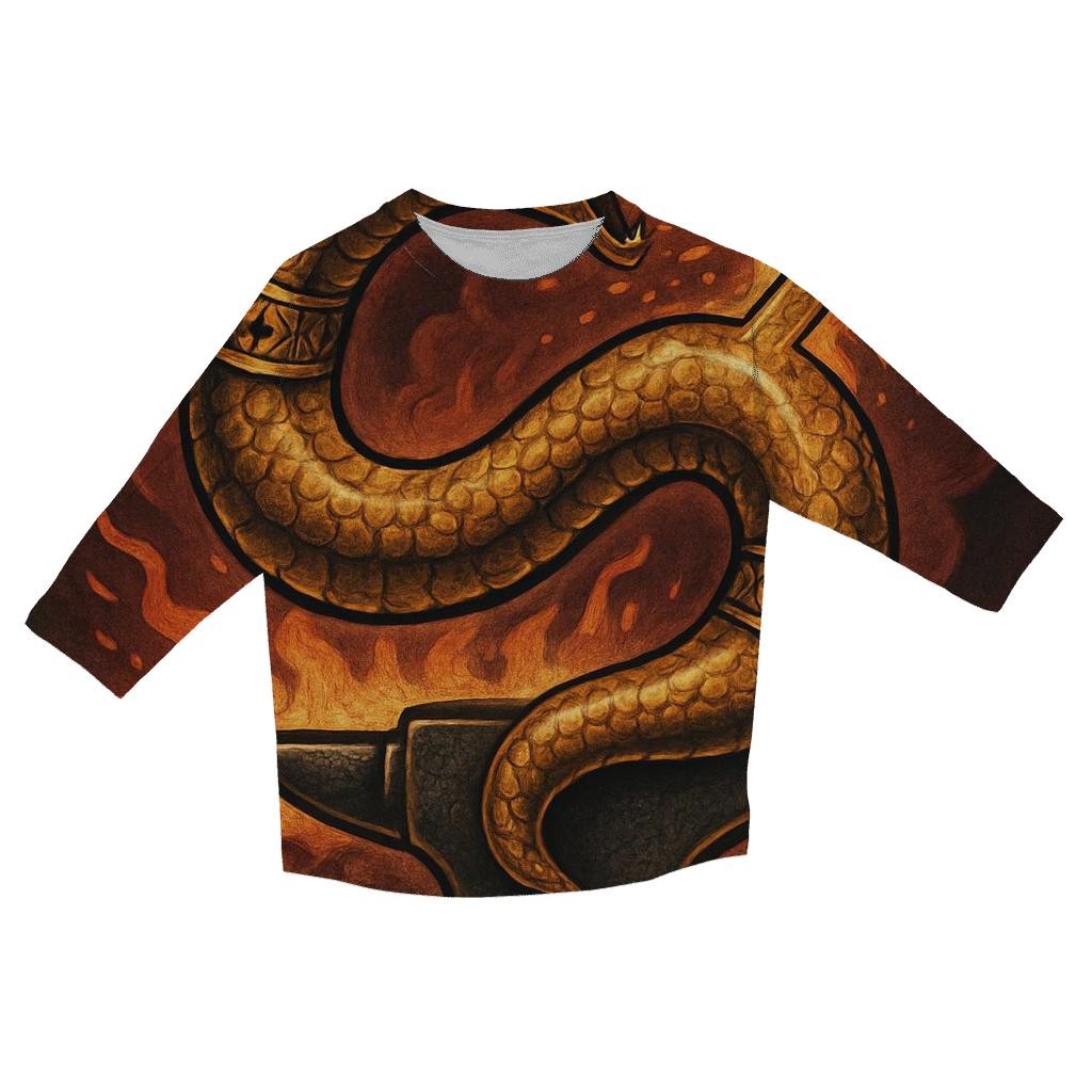 Auric Forge Ouroboros Emblem casual three quarter sleeve shirts