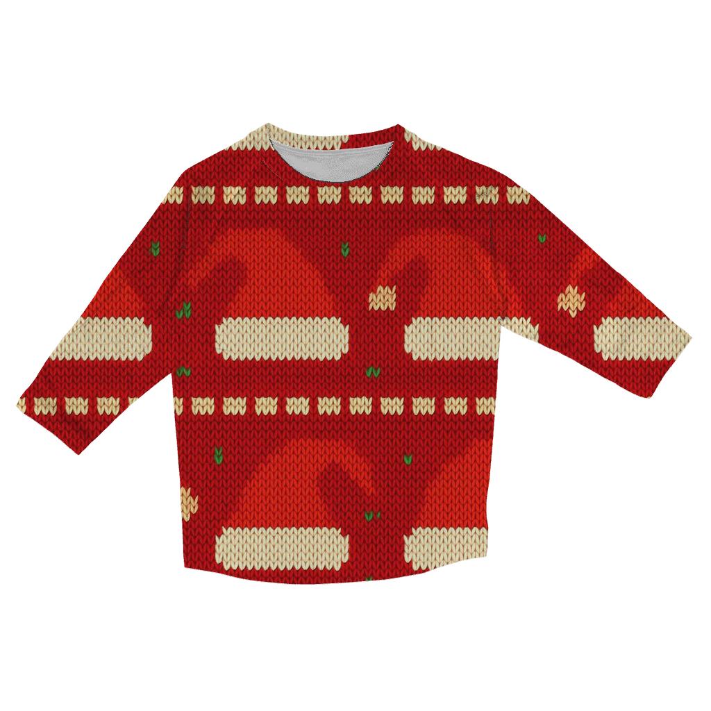 Santa Hat Scatter Bands Design cotton quarter sleeve shirts