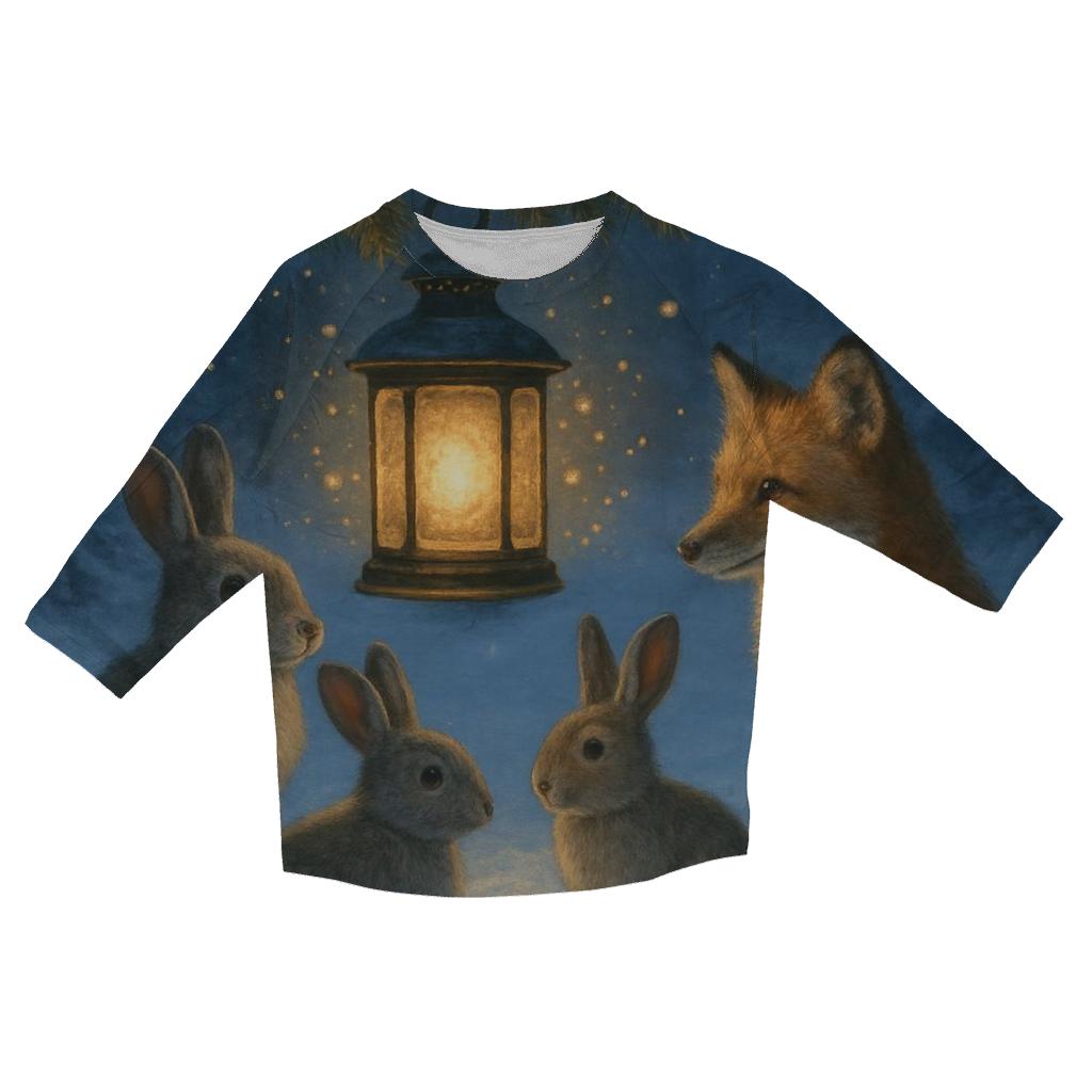 Forest Lantern Gathering designer 3/4 sleeve blouses