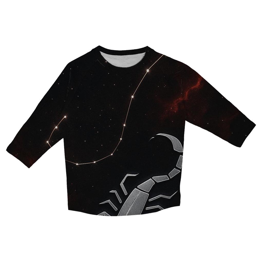 Scorpio Galactic Scorpion Design casual three quarter sleeve shirts