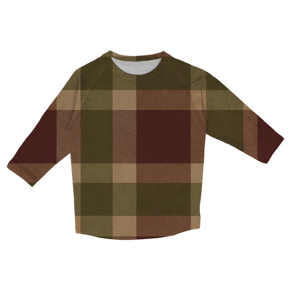 Cabin Vinyl Plaid custom 3/4 sleeve shirts