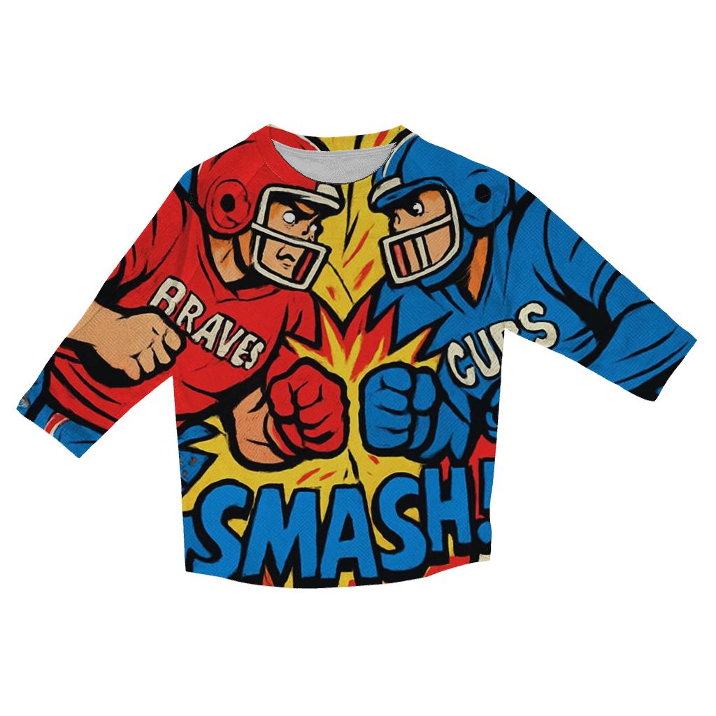 Comic Book Grandstand Brawl stylish quarter sleeve tops