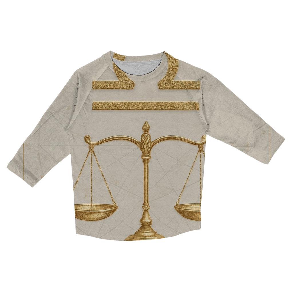 Libra Scales Balance Symbol personalized 3/4 sleeve tees