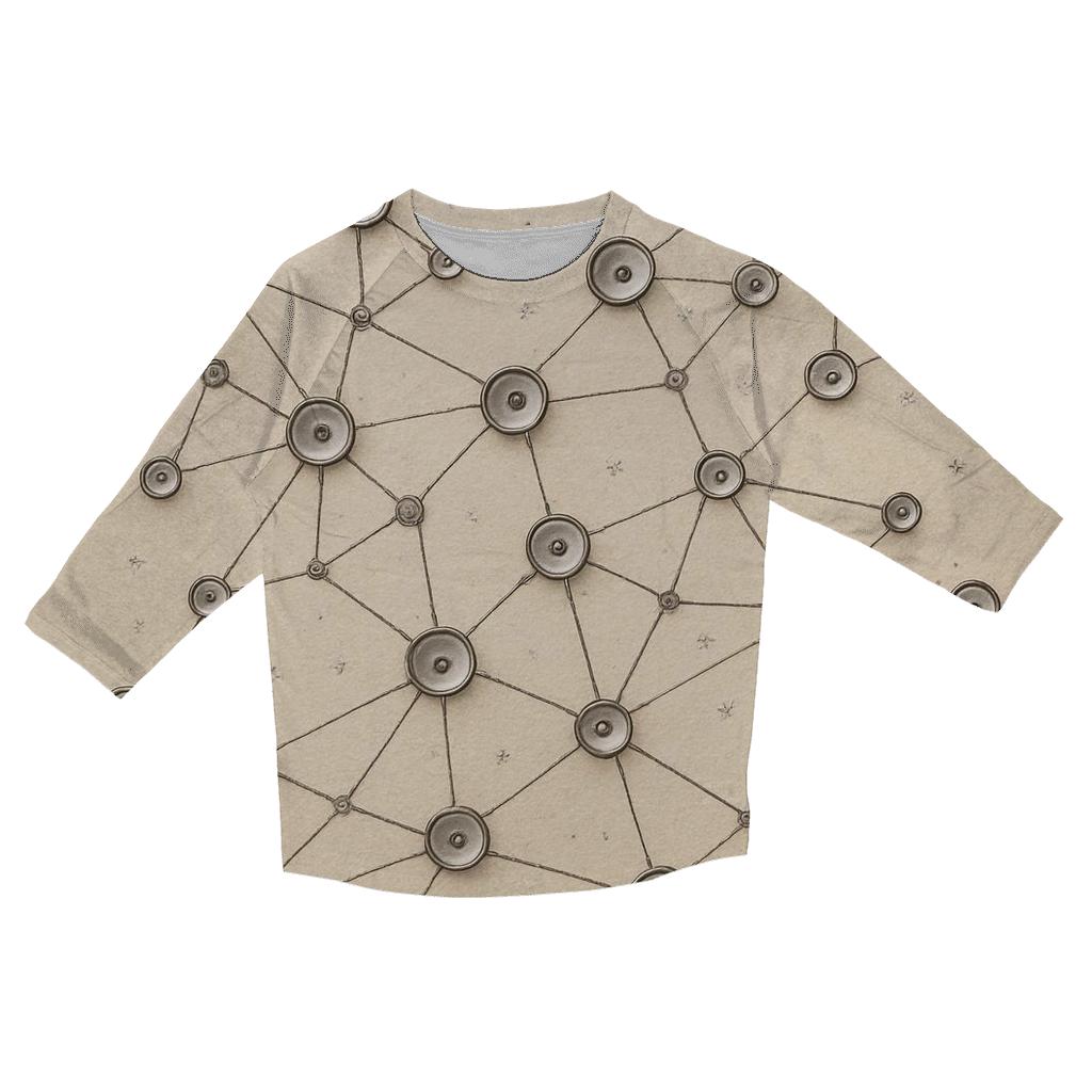 Sequin Constellation Map printed three quarter sleeve shirts