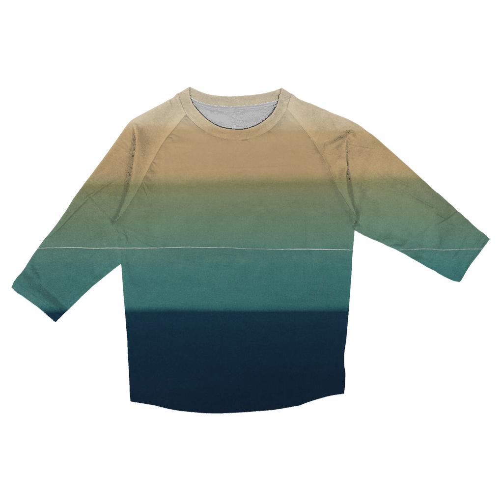 Horizon Lagoon Stripes personalized 3/4 sleeve tees