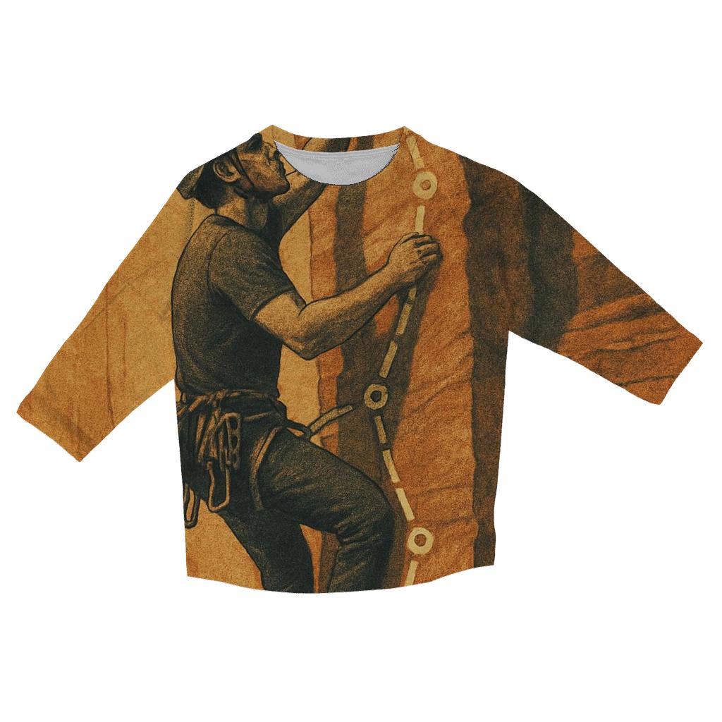 Climbing Route Lines cotton quarter sleeve shirts