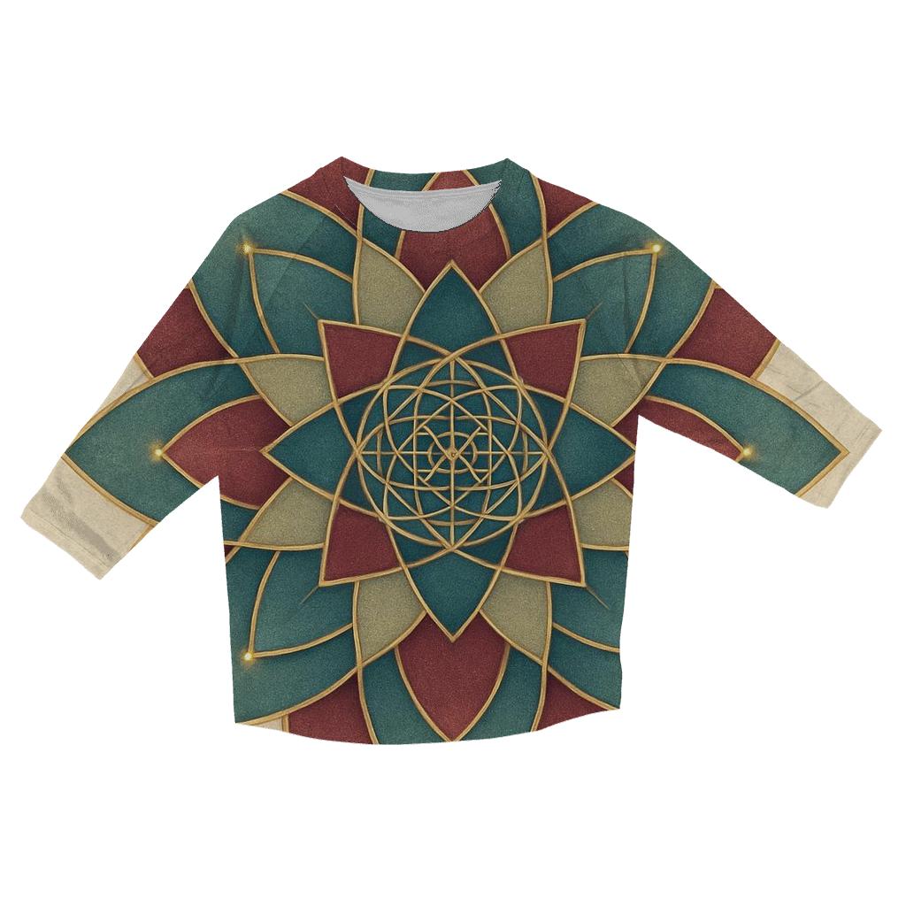 Sacred Geometry Bloom personalized 3/4 sleeve tees