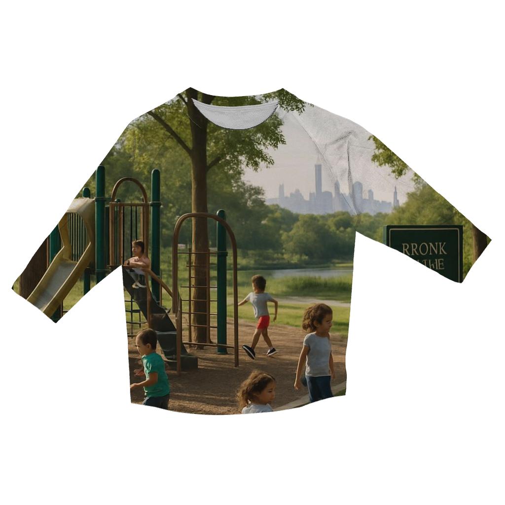 Bronx River View With City Skyline Backdrop stylish quarter sleeve tops
