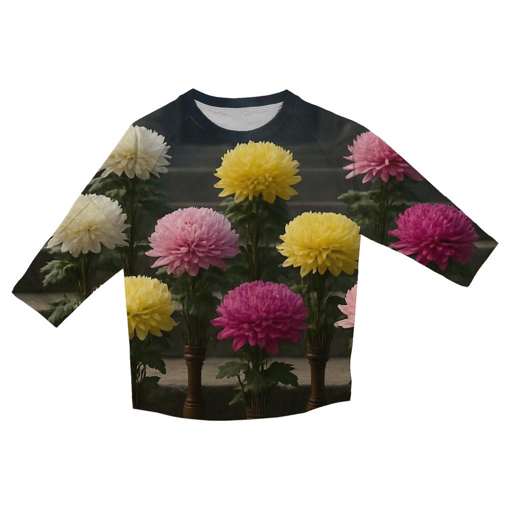 Temple Chrysanthemum Display personalized 3/4 sleeve tees