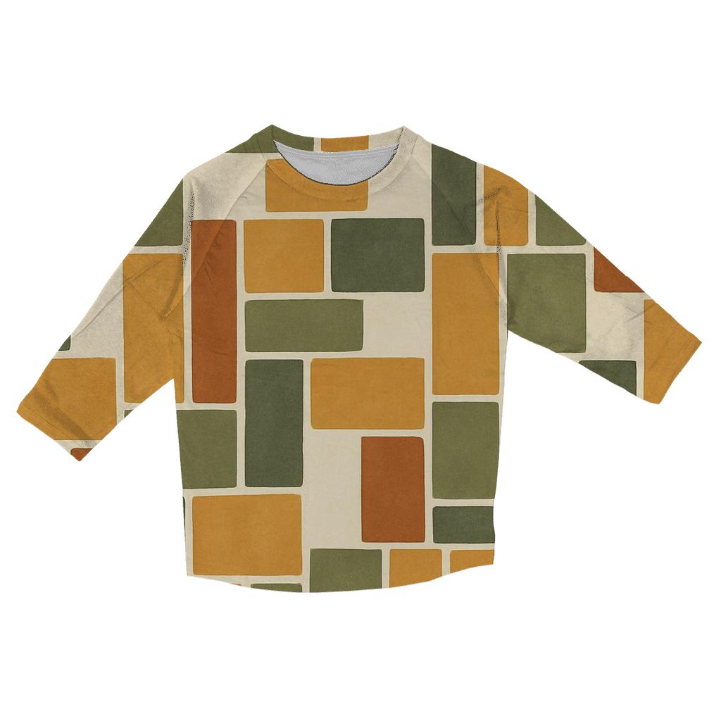 Earth House Mosaic printed three quarter sleeve shirts