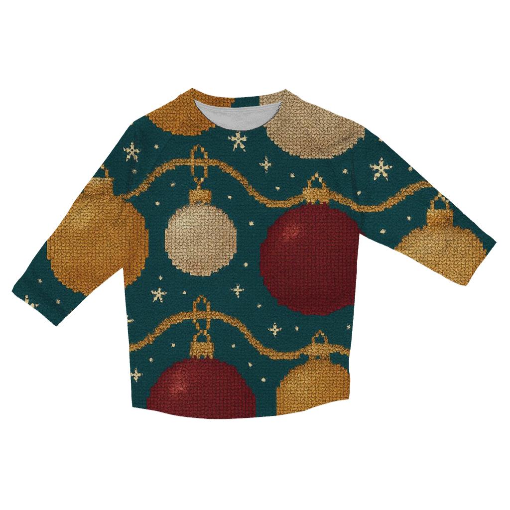 Ornament Ribbon Tapestry Design fashion 3/4 sleeve shirts