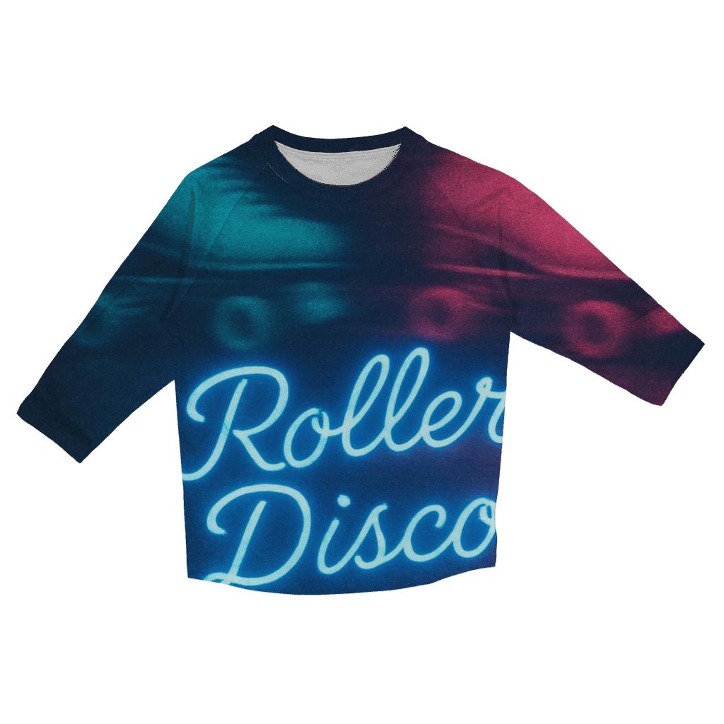 Retro Roller Rink Neon Lights fashion 3/4 sleeve shirts