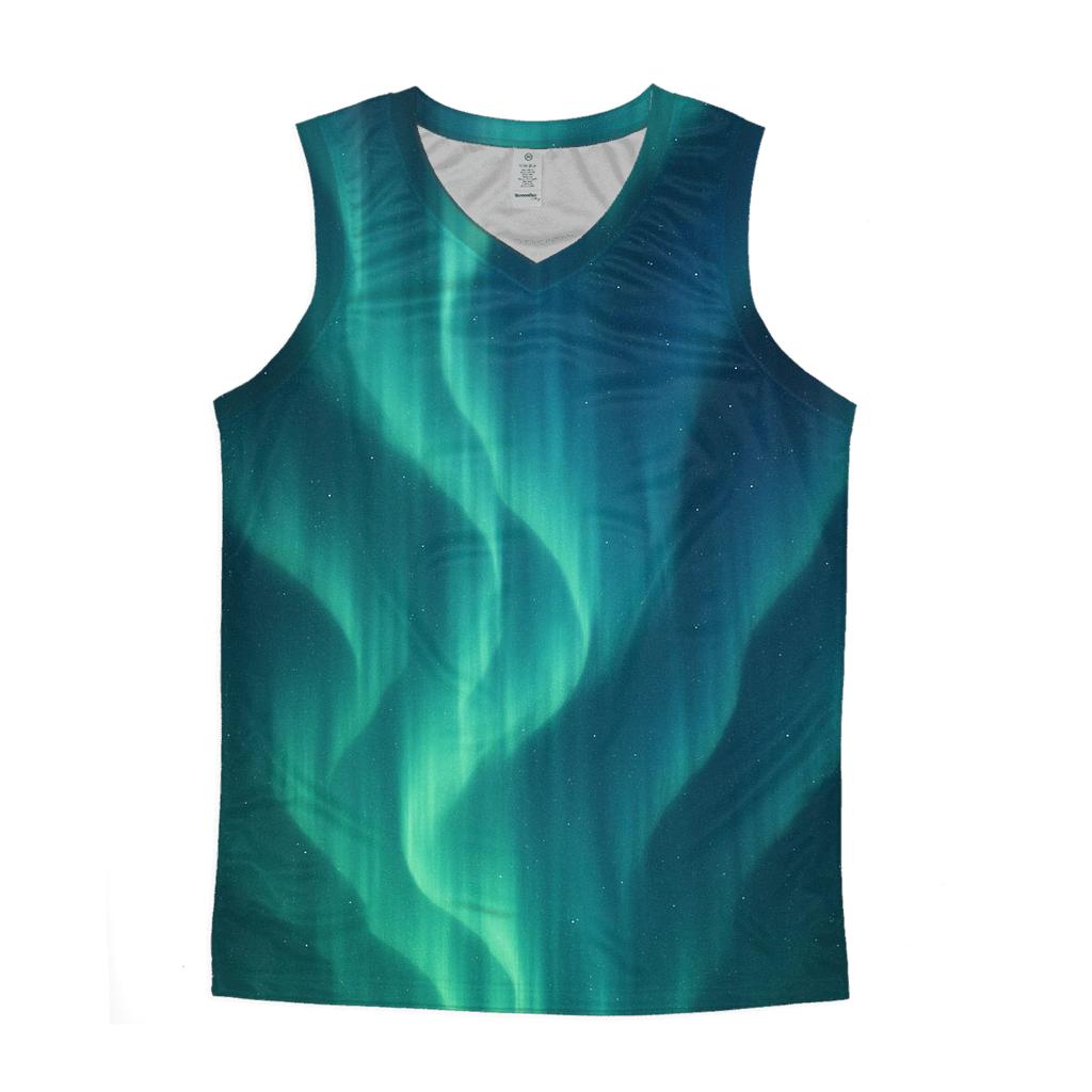 Aurora Curtain Drift graphic print tank tops