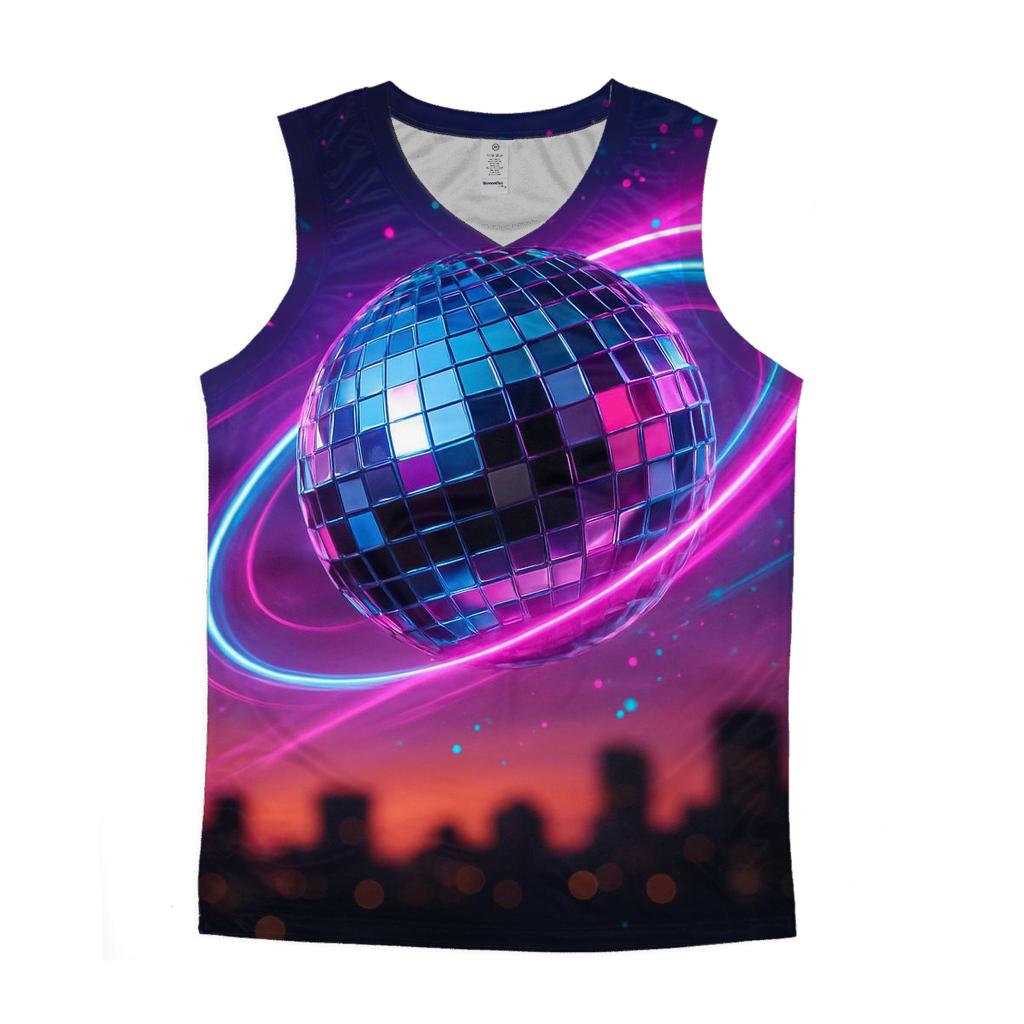 Neon Disco Halo designer workout tanks