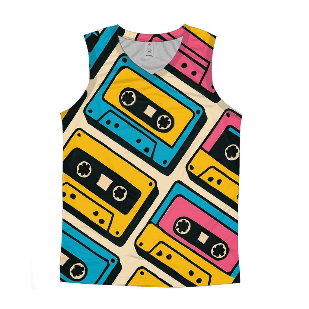 Cassette Tape Collage personalized athletic tanks
