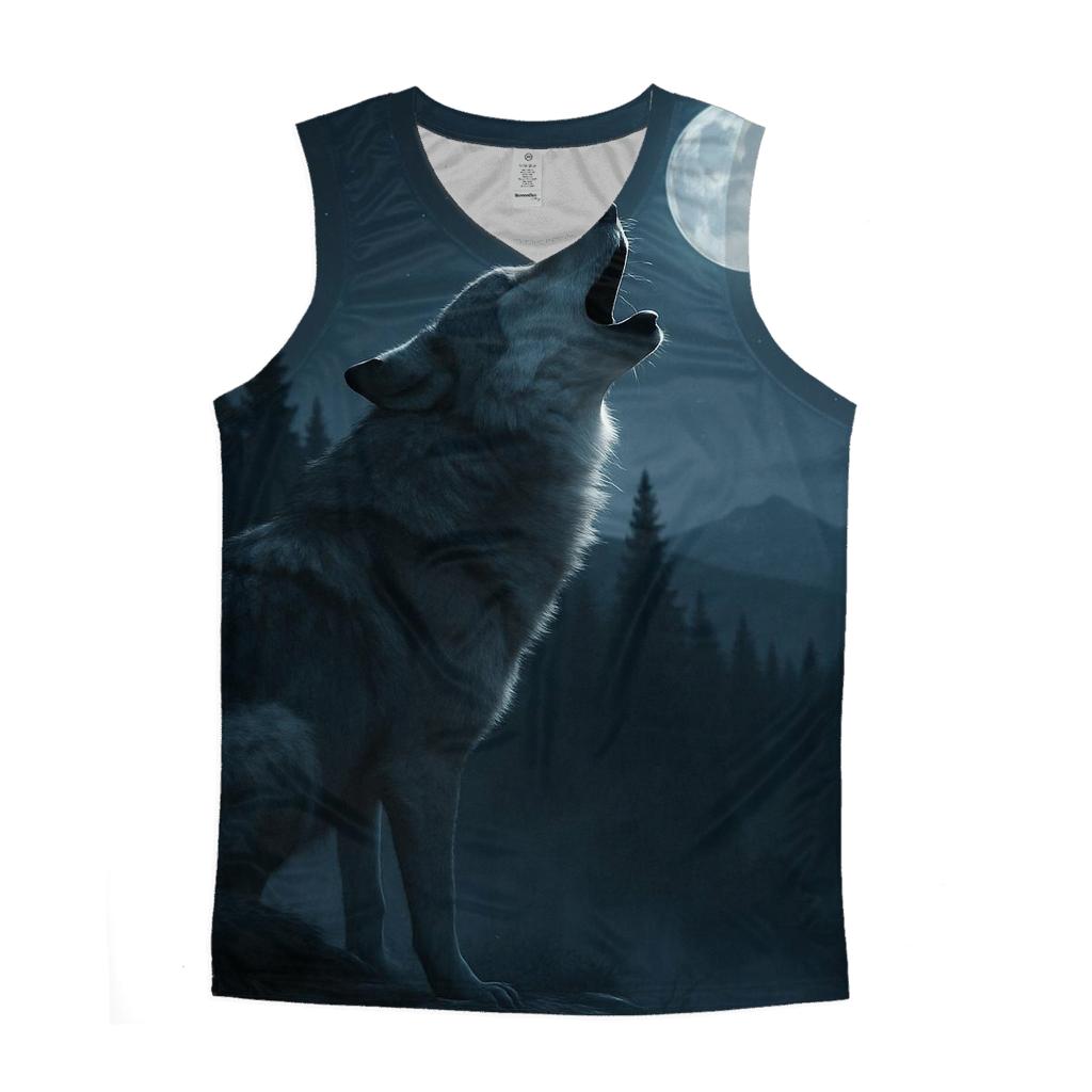 Night Howl Over Pine Ridge trendy fitted tank tops