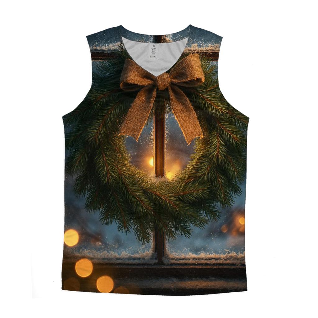 Wreath On Frosted Window casual summer tank tops