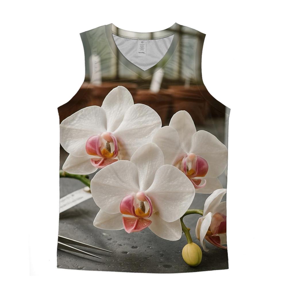 Conservatory Orchid Rescue graphic print tank tops