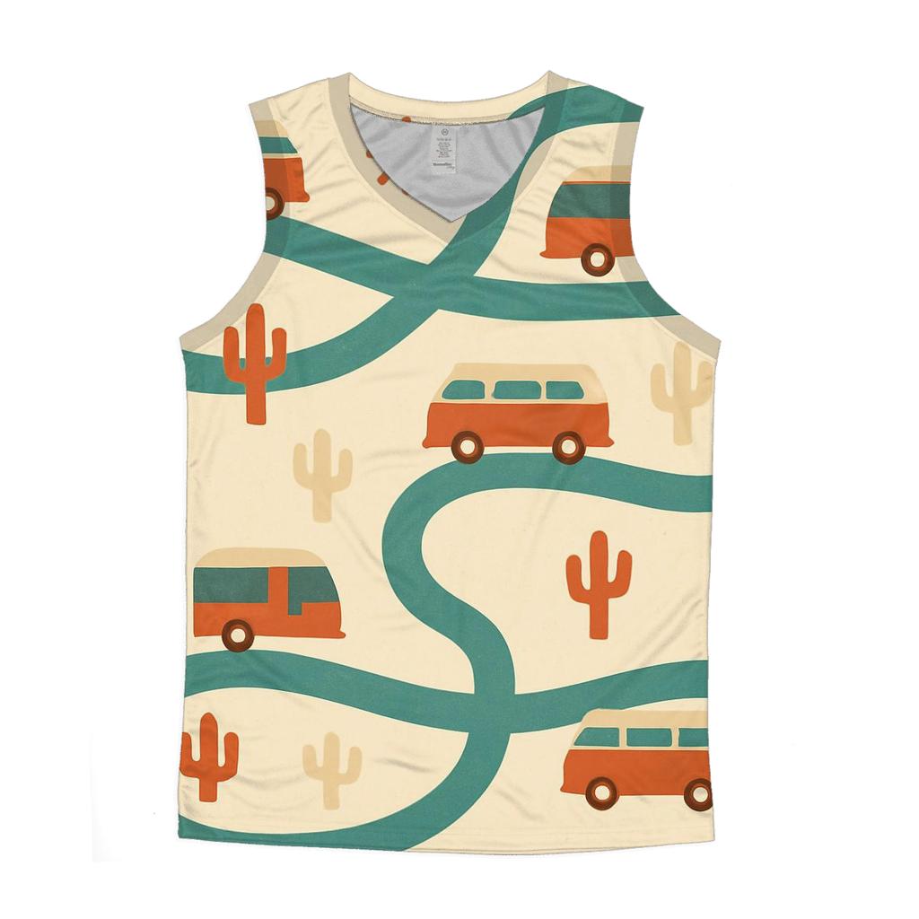 Retro Road Trip Map custom tank tops