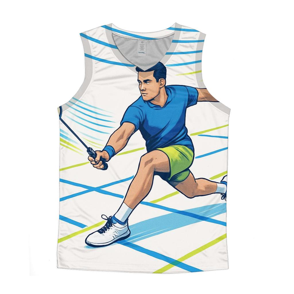 Indoor Racket Rhythm graphic print tank tops