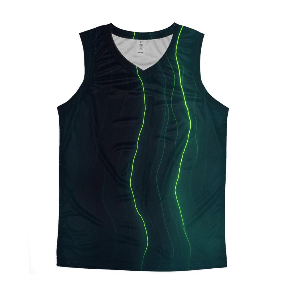 Abyssal Neon Veil sports performance tank tops