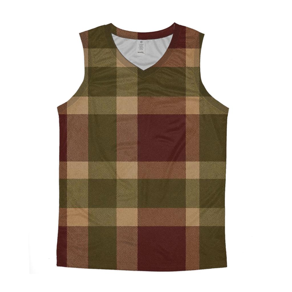 Cabin Vinyl Plaid personalized athletic tanks