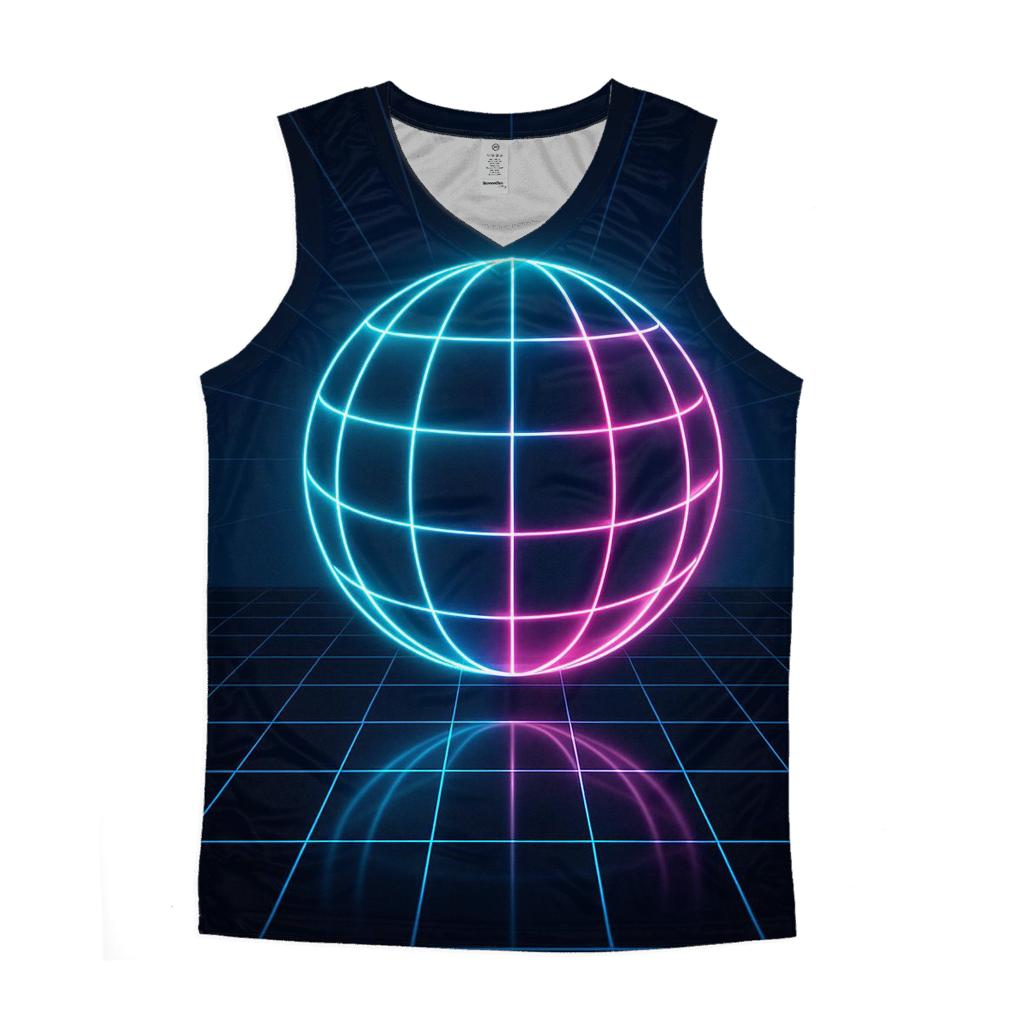 Laser Grid Sphere sports performance tank tops